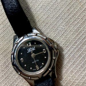 LTD Black Leather Straps Watch